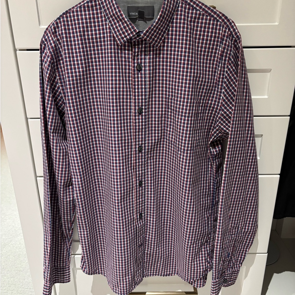 Vince Casual Button Down Shirt Red and Blue